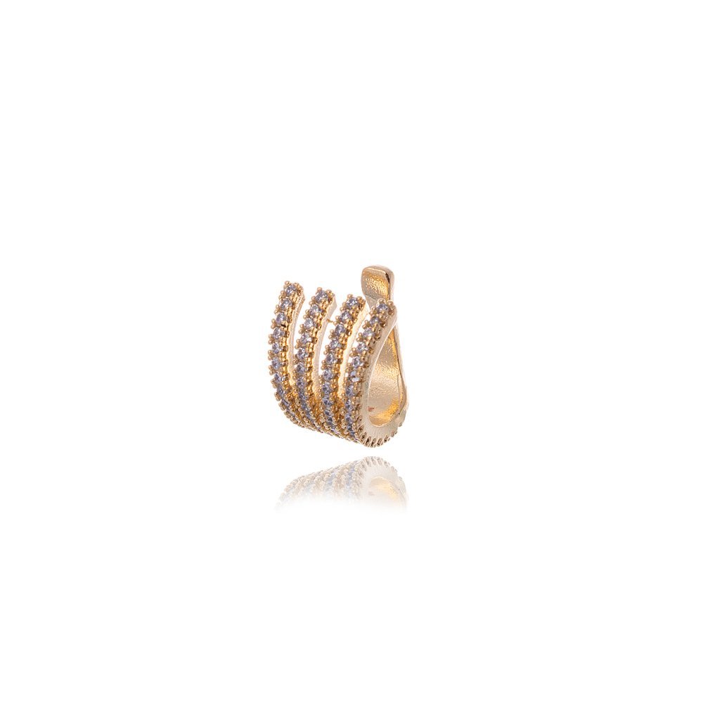 Brinco Clip 4 Fileiras Zirconia