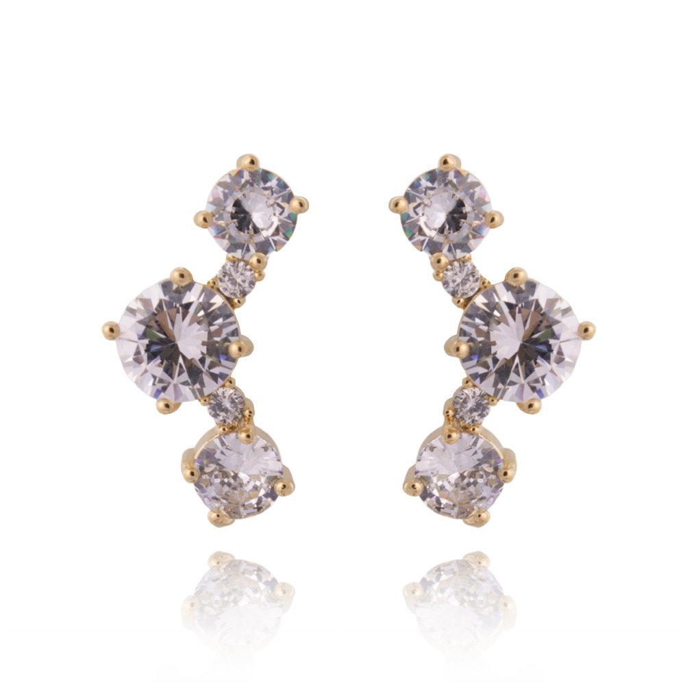 Brinco C/3 Zirconia Redonda Cristal