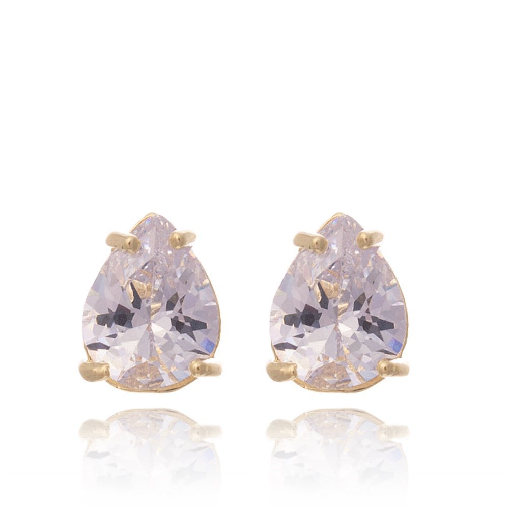 Brinco Gota Zirconia 10mm