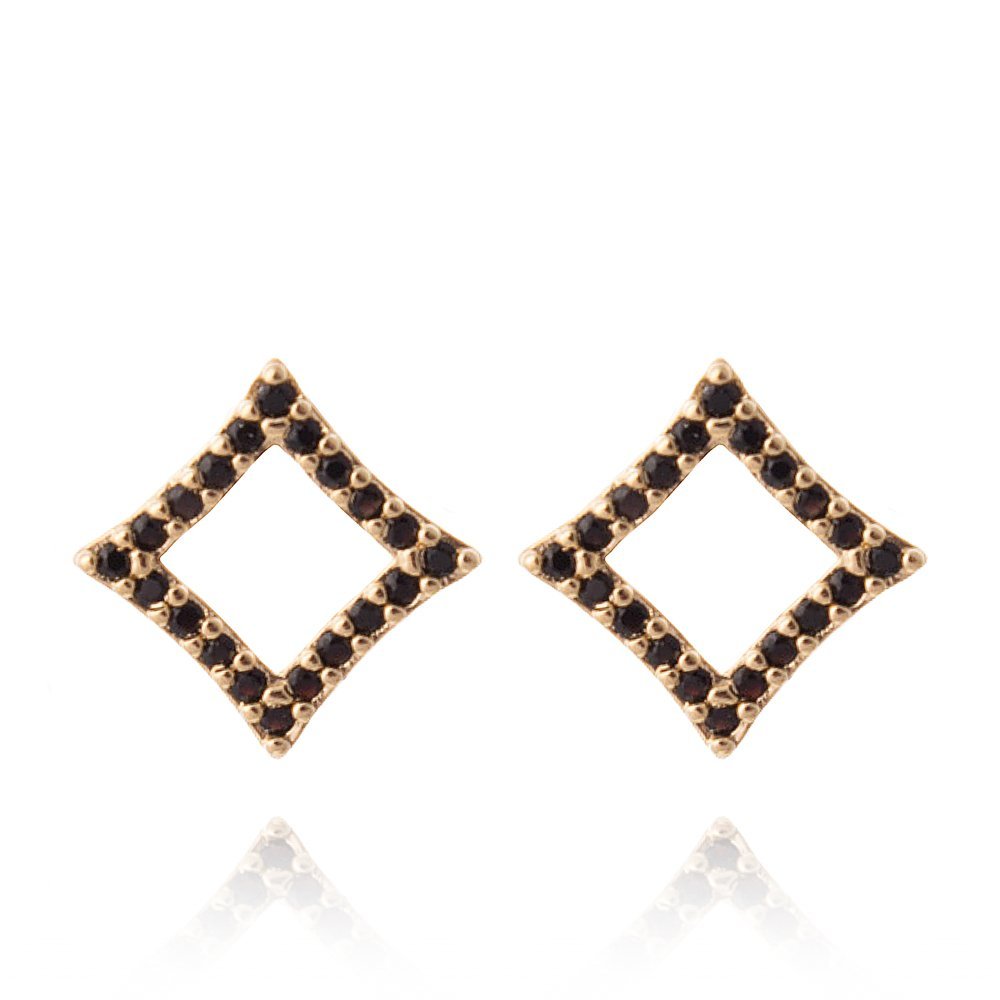 Brinco Quadrado 7mm C/zirconia