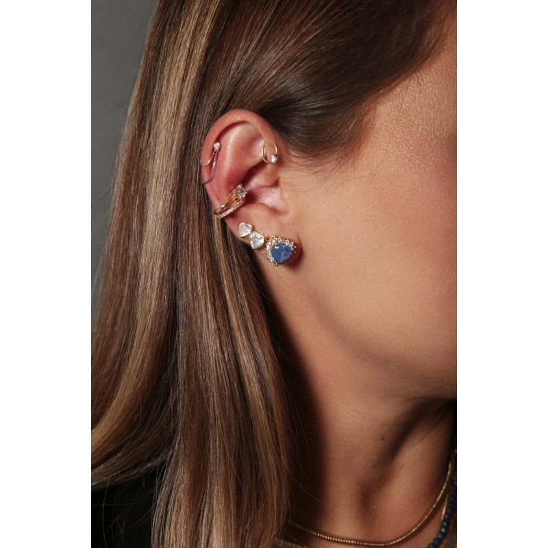 Brinco Coraçao 6mm C/zirconia
