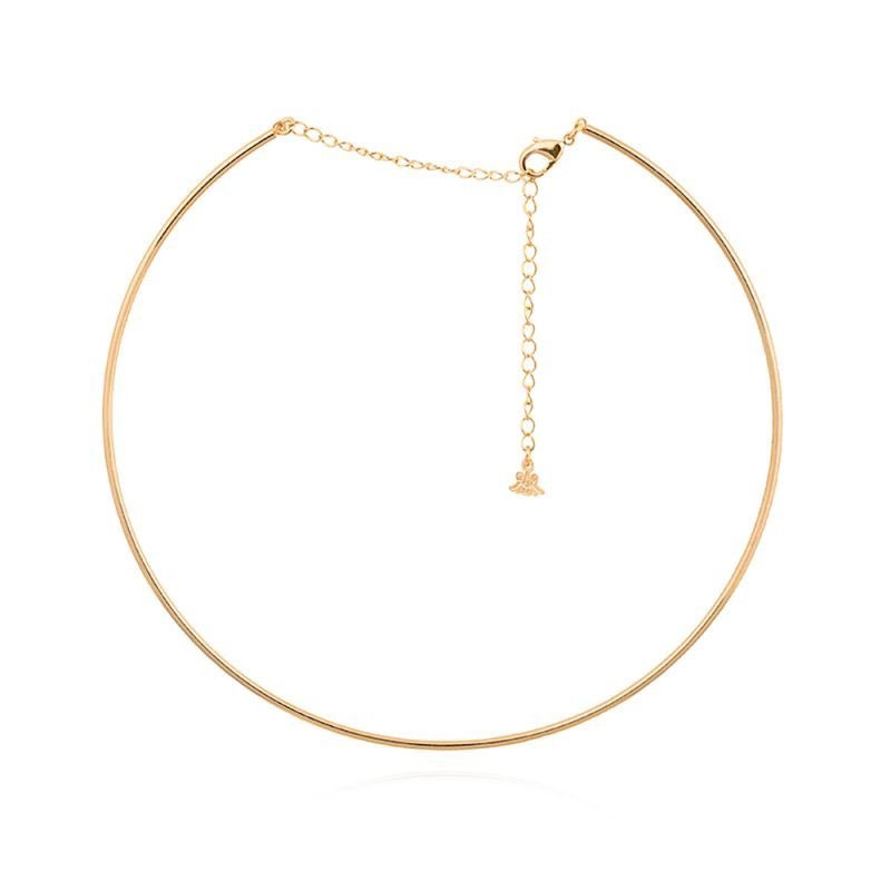 Colar Aro 2mm C/extensor 10cm