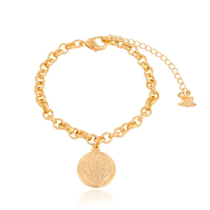 Pulseira Elo Port. C/ping. São Bento C/fecho Lag.