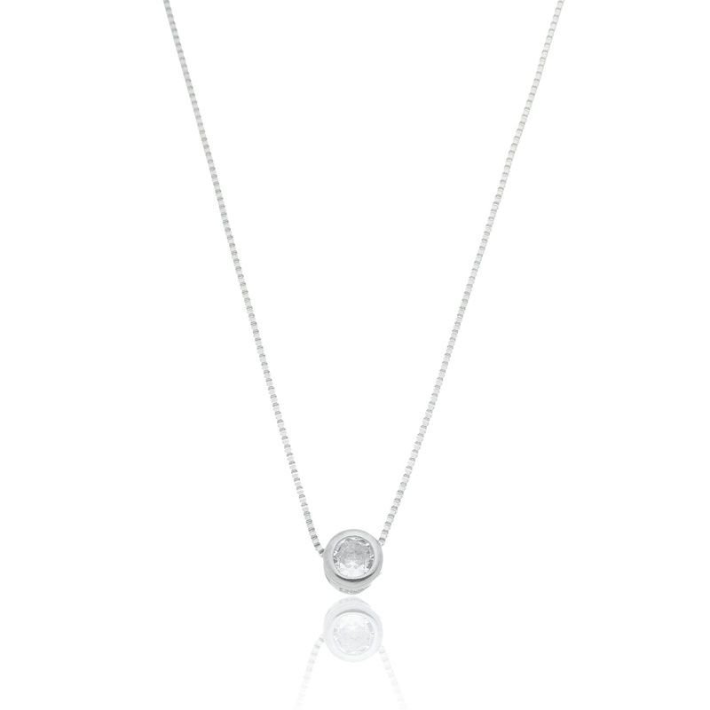 Colar Venez. C/ping.redondo 8mm C/zirc 40/45cm