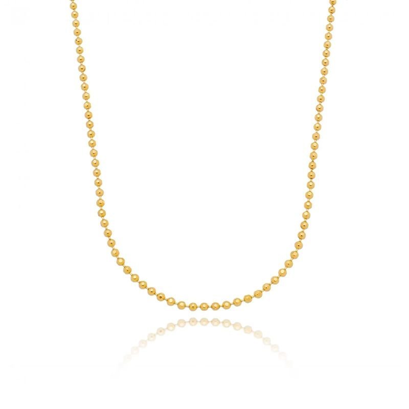 Colar Bolinha 2mm C/fecho Lagosta 30/40cm