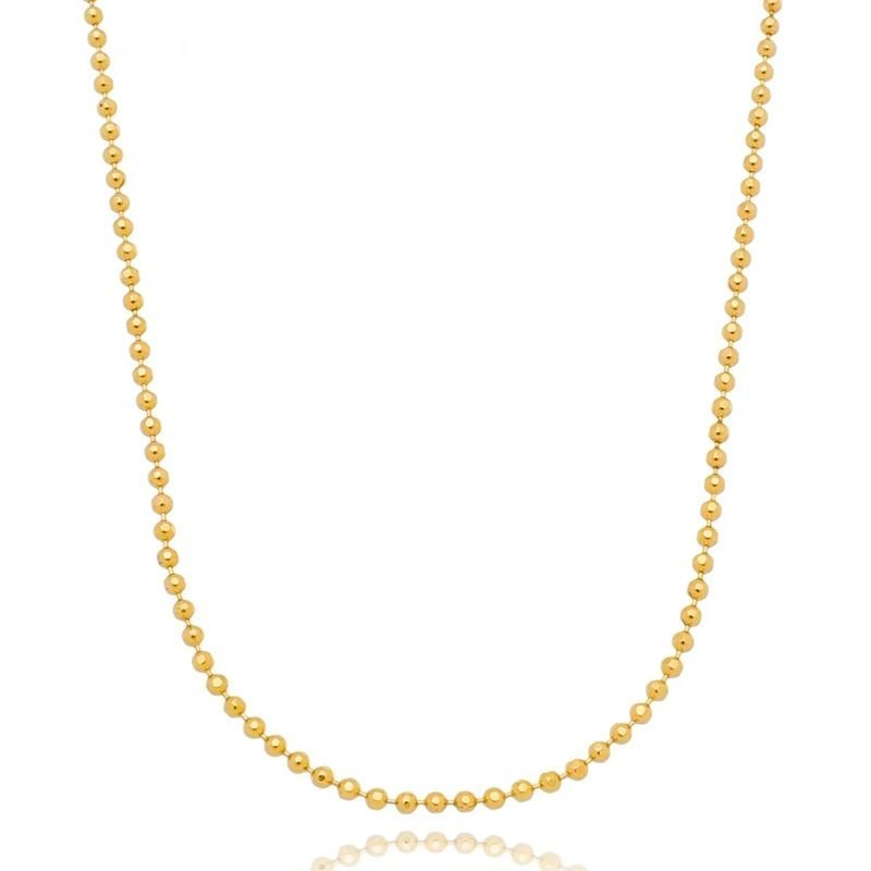 Colar Bolinha 2mm C/fecho Lagosta 50/55cm