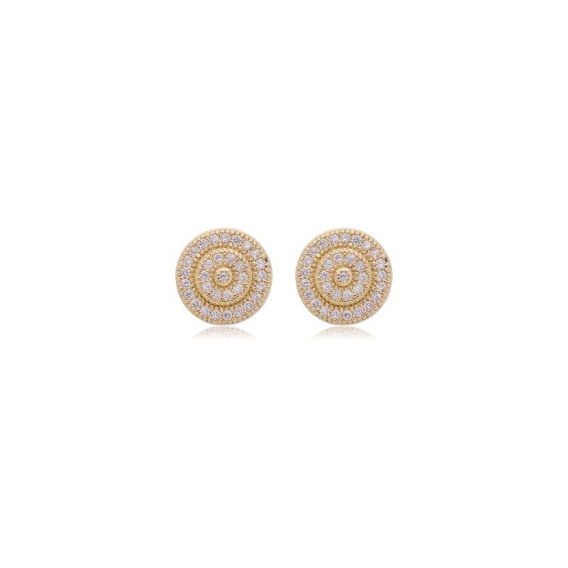 Brinco Redondo 2 Fileiras De Zirconia 11mm