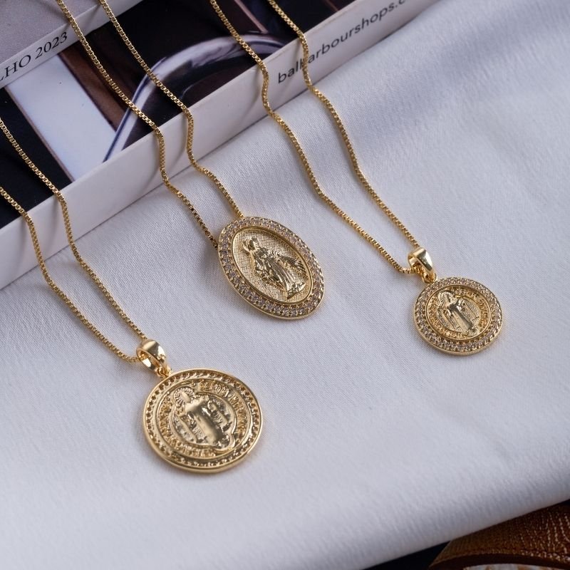 Colar Venez. C/ping. Med.são B.15mm C/zirc. C/f.lag. 40/45cm