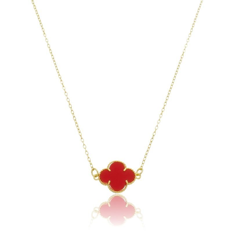 Colar Choker Trevo De Acrílico Corrente De Elos