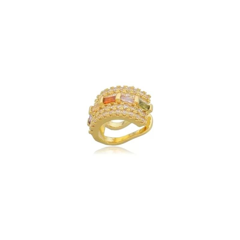 Brinco Clip C/microzirc. E Zirc. Baguete Colors