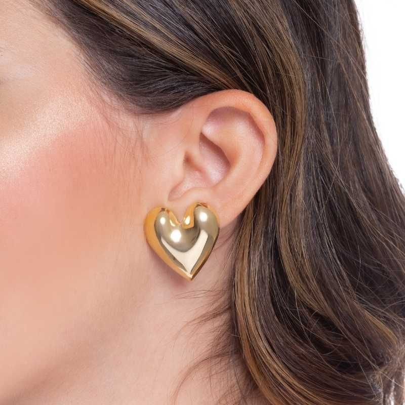 Brinco Coração Liso 25mm