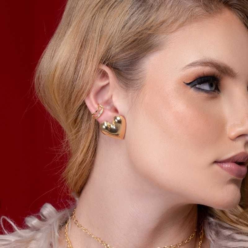 Brinco Coração Liso 25mm