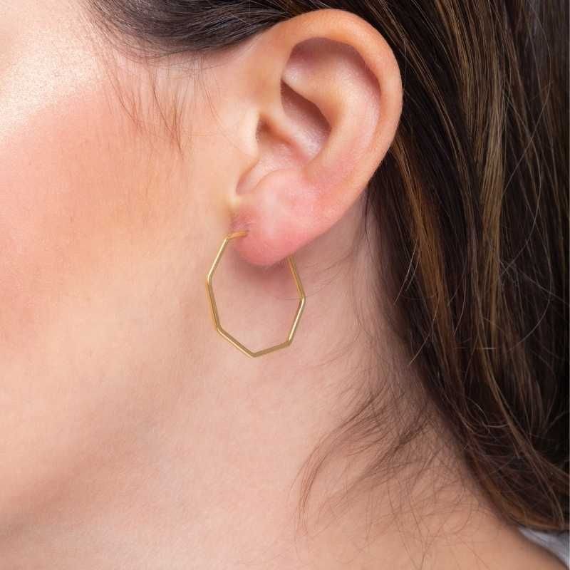 Brinco Argola Sextavada 25mm