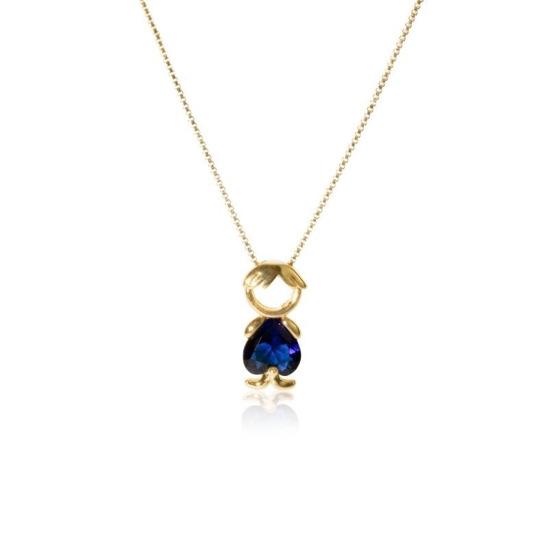 Colar Venez. C/ping. Menino Zirconia Color 40/45cm