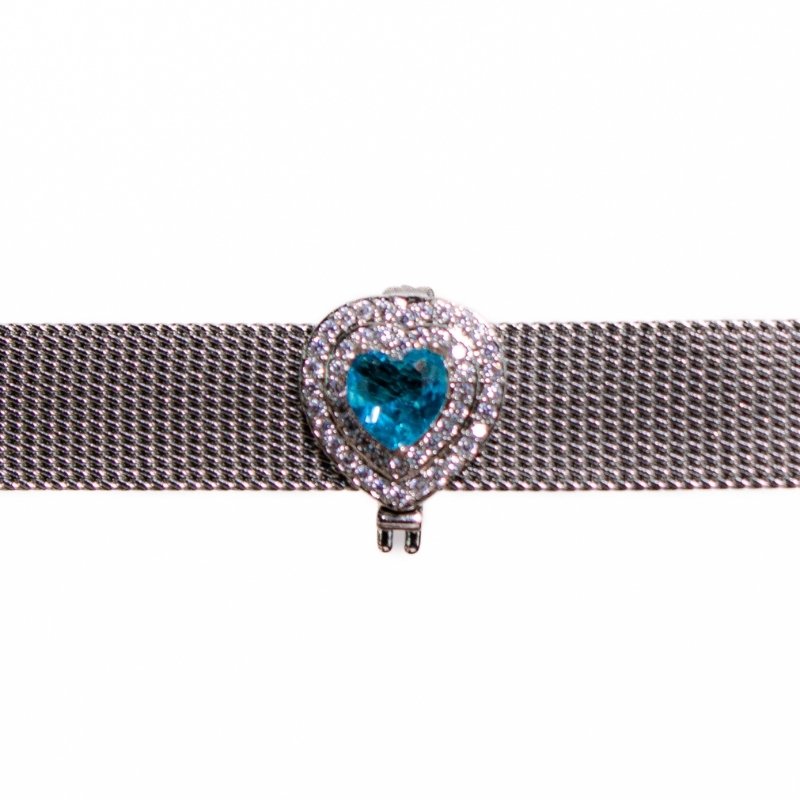 Pingente Cravejado Coração Com Pedra Em Zircônia Color