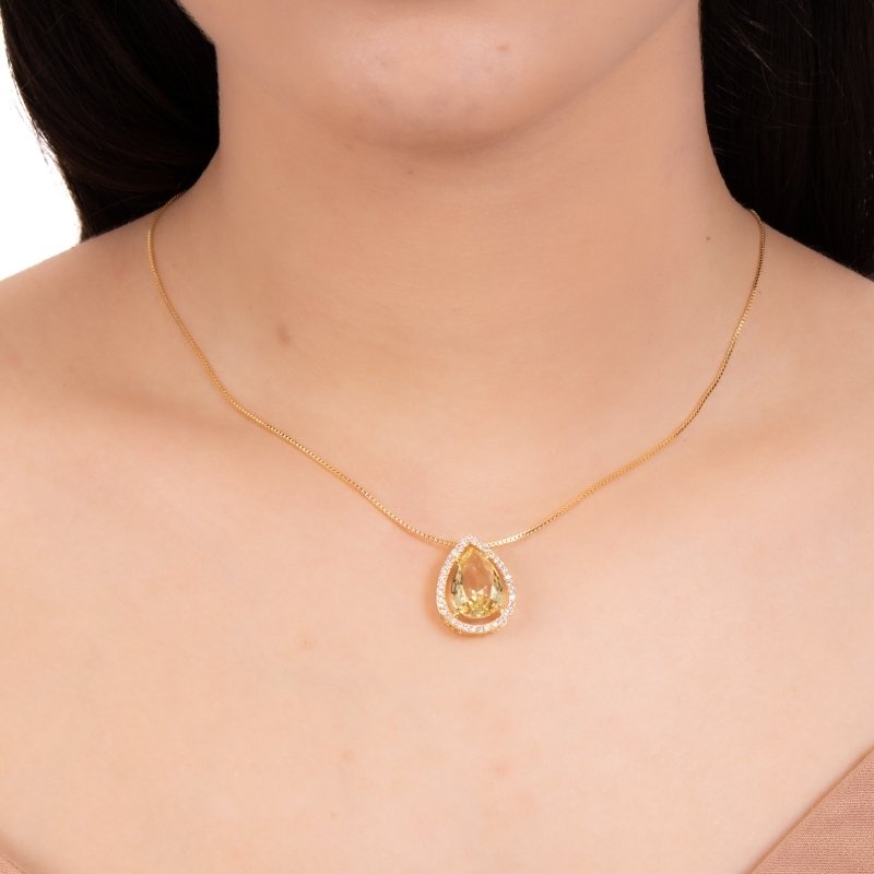 Colar Veneziana Gota Com Zircônia Color 40/45cm