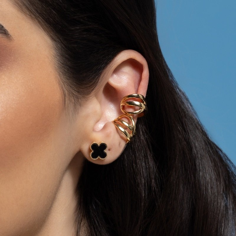 Brinco De Trevo Com Acrilico Color 10mm