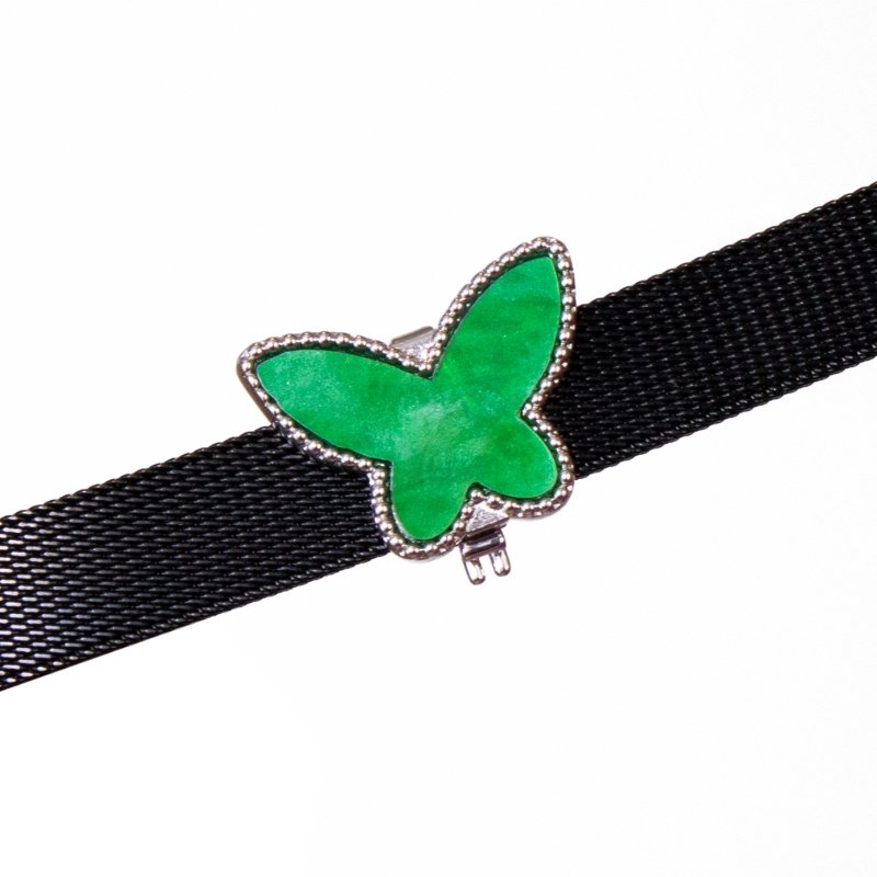 Pingente Borboleta Com Acrilico Color Platina