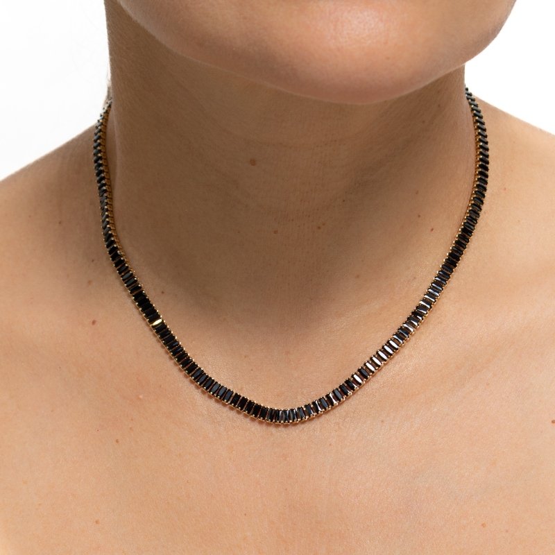 Colar Riviera Baguete Color 30/40cm