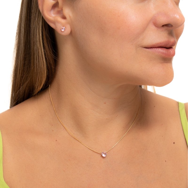 Conjunto De Coração Em Zircônia 30/40cm