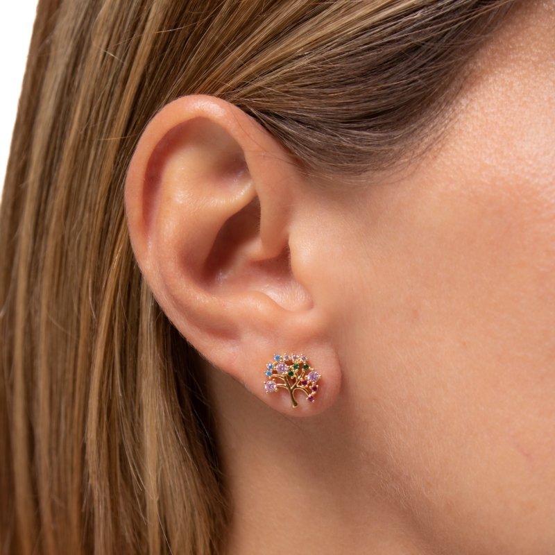 Brinco Arvore Da Vida 11mm Com Zircônias