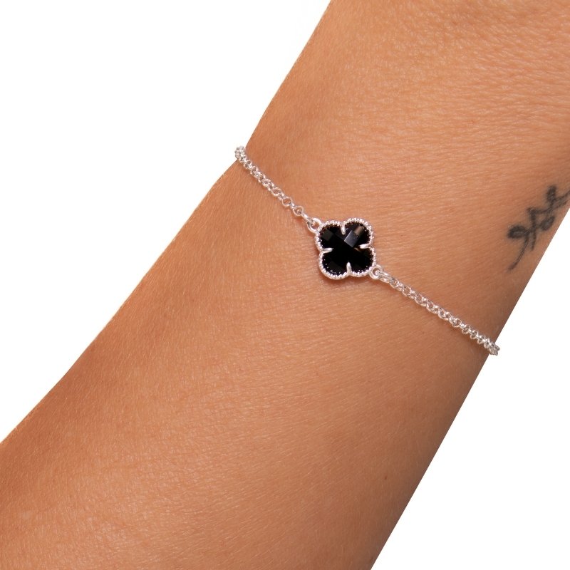 Pulseira Elo Português Trevo Prata 925-cs