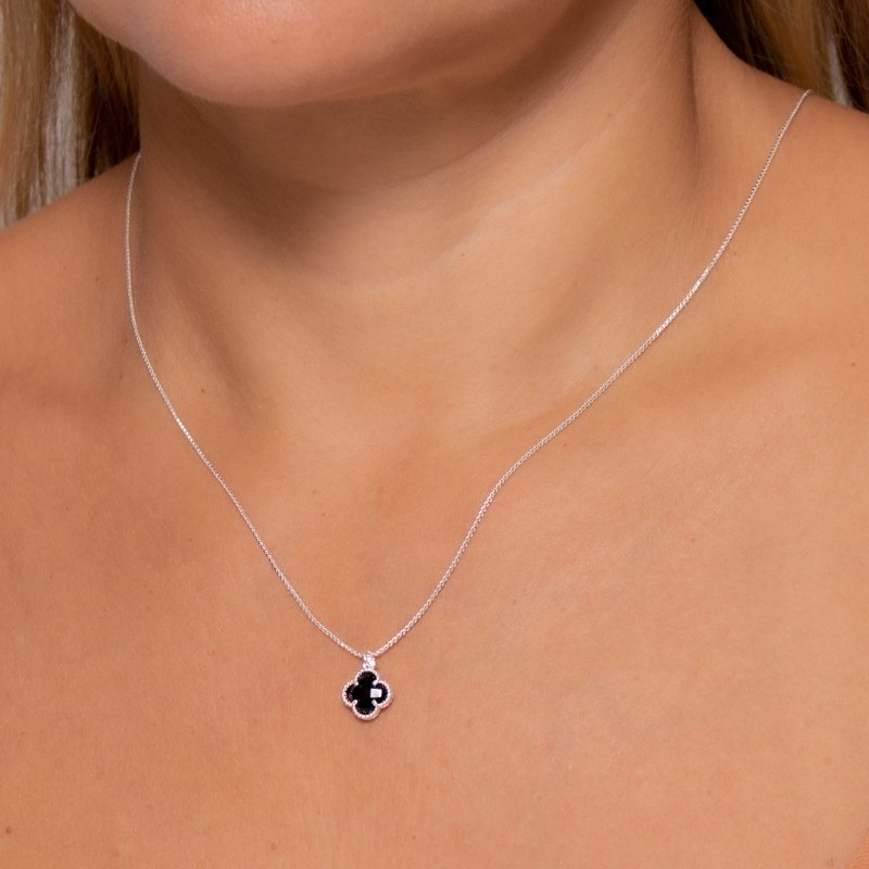 Colar Veneziana Trevo 9mm Prata 925-cs 40/45cm