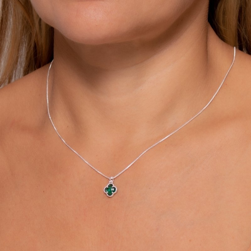 Colar Veneziana Trevo 9mm Prata 925-cs 40/45cm