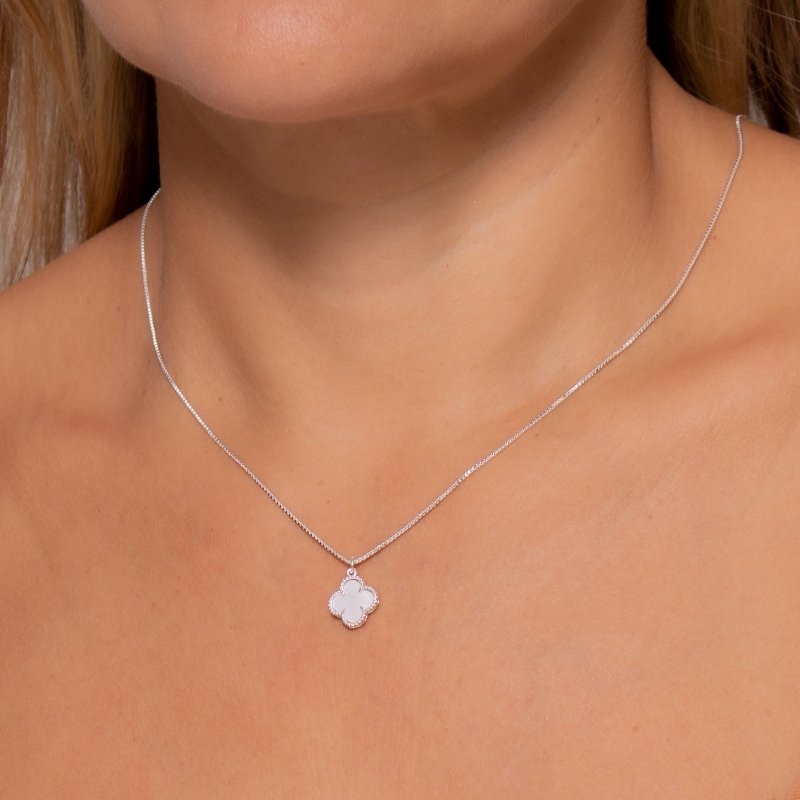 Colar Veneziana Trevo 11mm Prata 925-cs 40/45cm