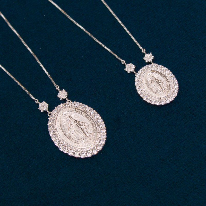 Colar Pingente N.s Das Graças 40/50cm Prata 925-sr