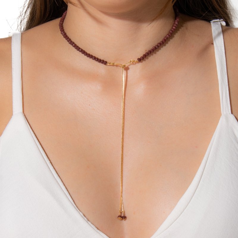 Colar Gravata Fio De Vidro 6mm 30/40cm