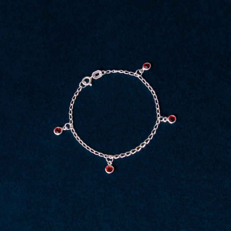 Pulseira Infantil Com Zircônias Prata 925-cs