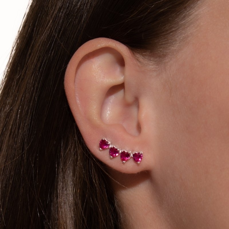 Brinco Ear Cuff Com Zircônias Prata 925-cs