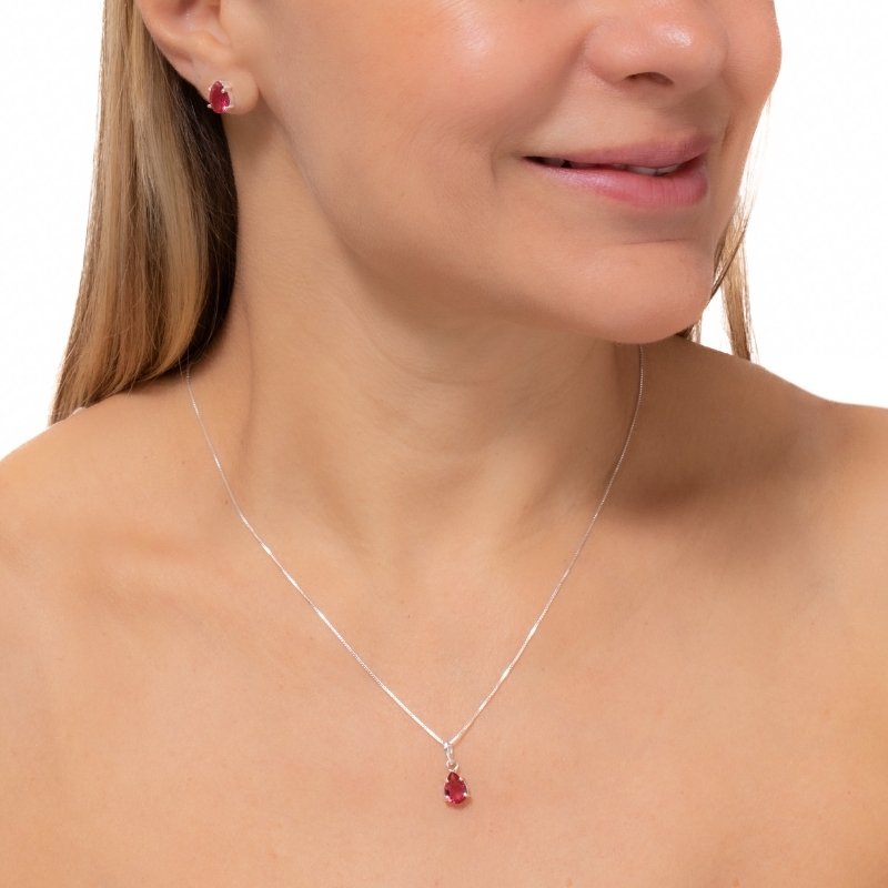 Conjunto Veneziana Gota Prata 925-cs 45cm