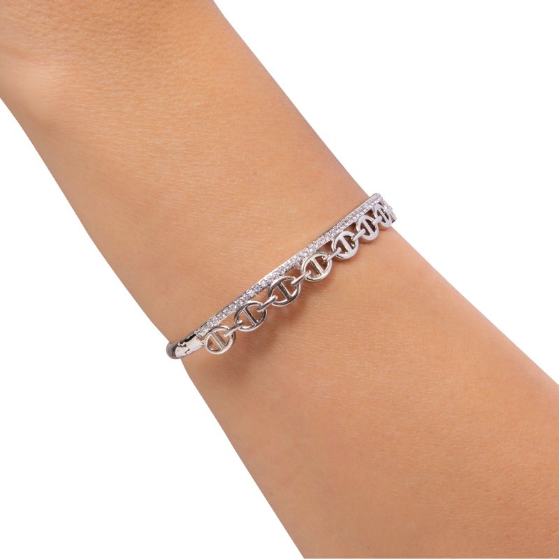 Bracelete Elo Piastrine Com Zircônias