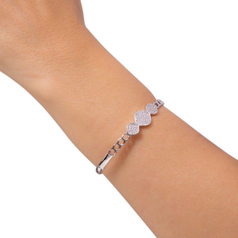 Bracelete 3 Trevo Em Zircônias