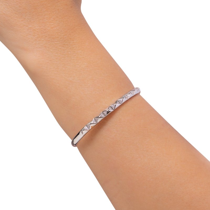 Bracelete Triângulo Ondas Com Zircônias
