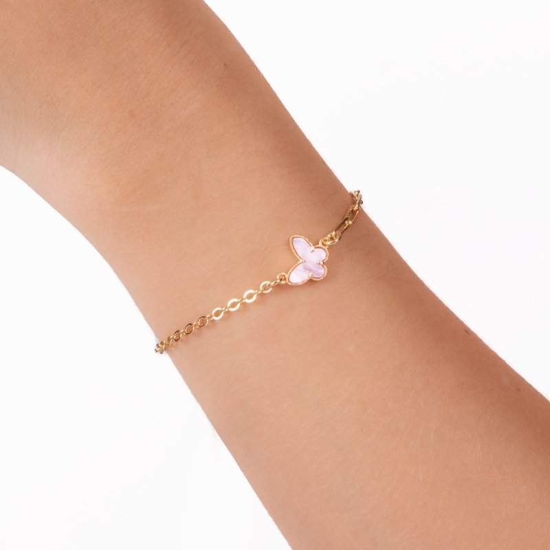Pulseira Duas Malhas Com Borboleta