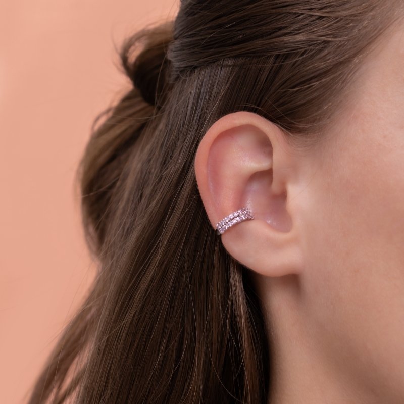 Brinco Piercing Fake Com Zirônia