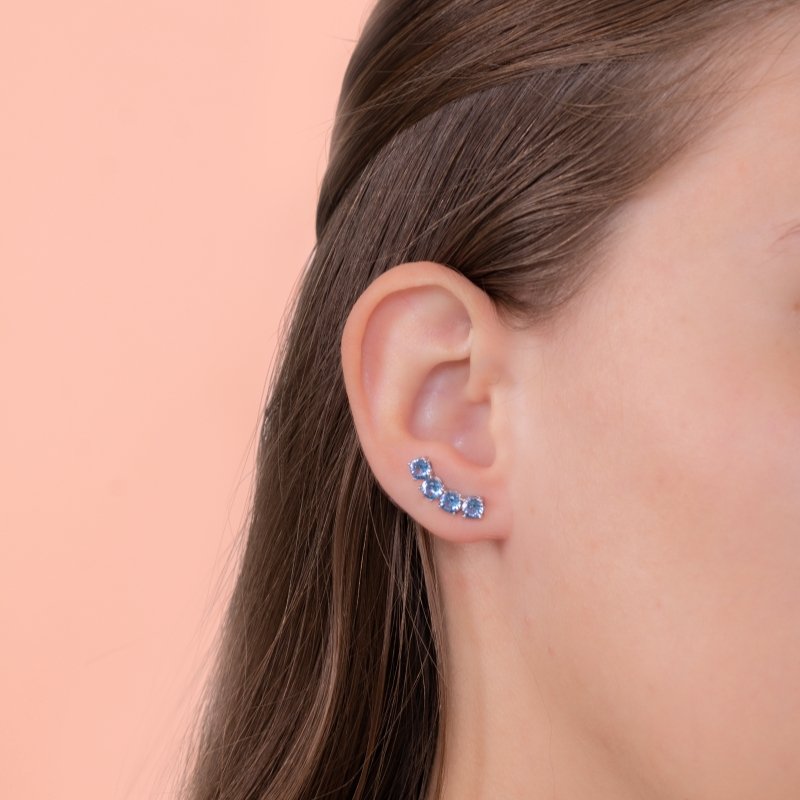 Brinco Ear Cuff Com Zircônias 4mm